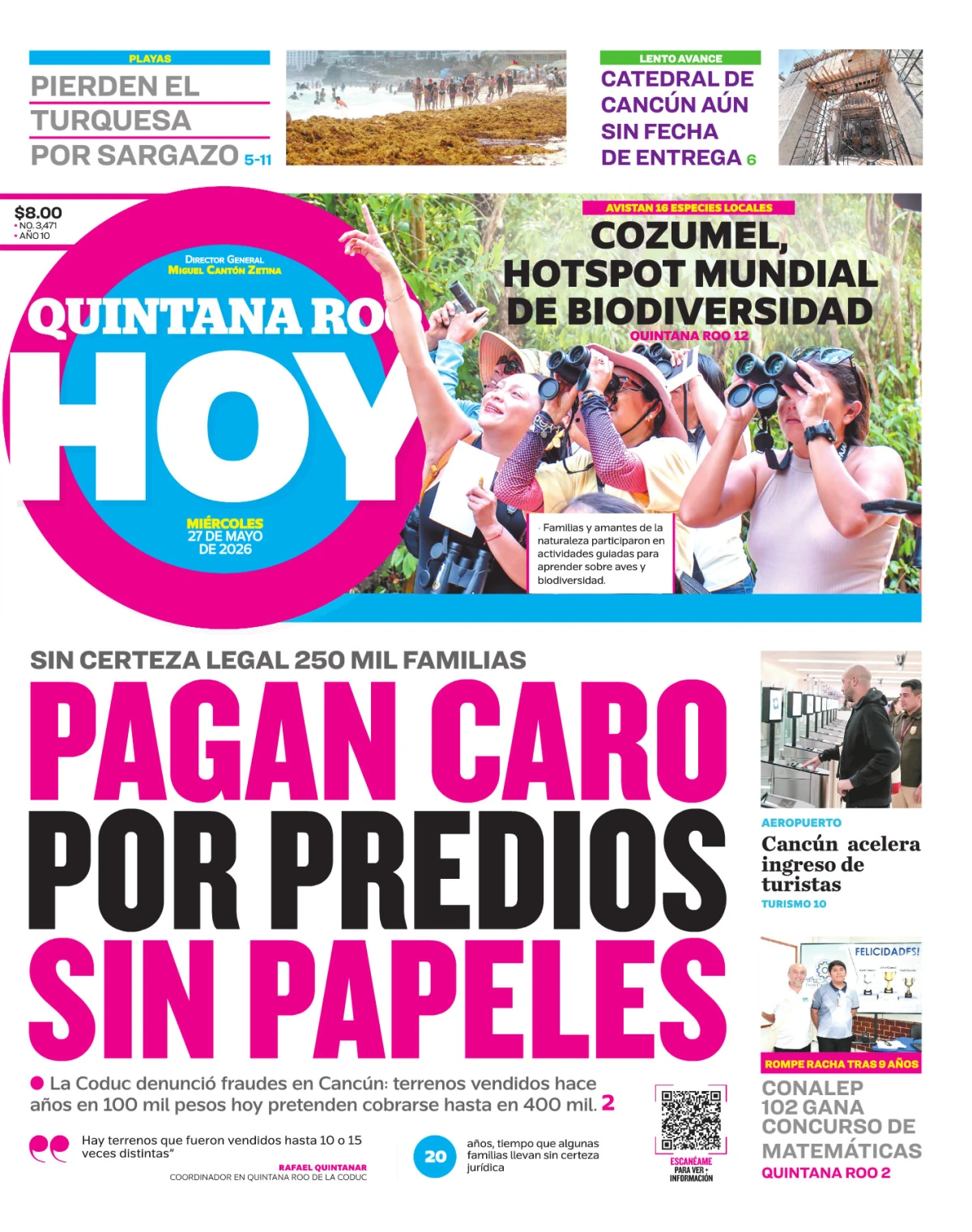 Portada de Quintana Roo Hoy (portada)