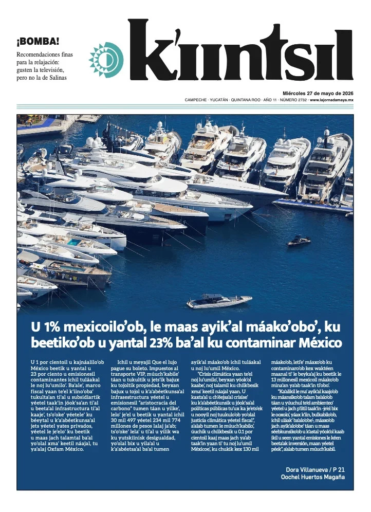 Portada de La Jornada - Kiintsil del miércoles, 27 de mayo de 2026