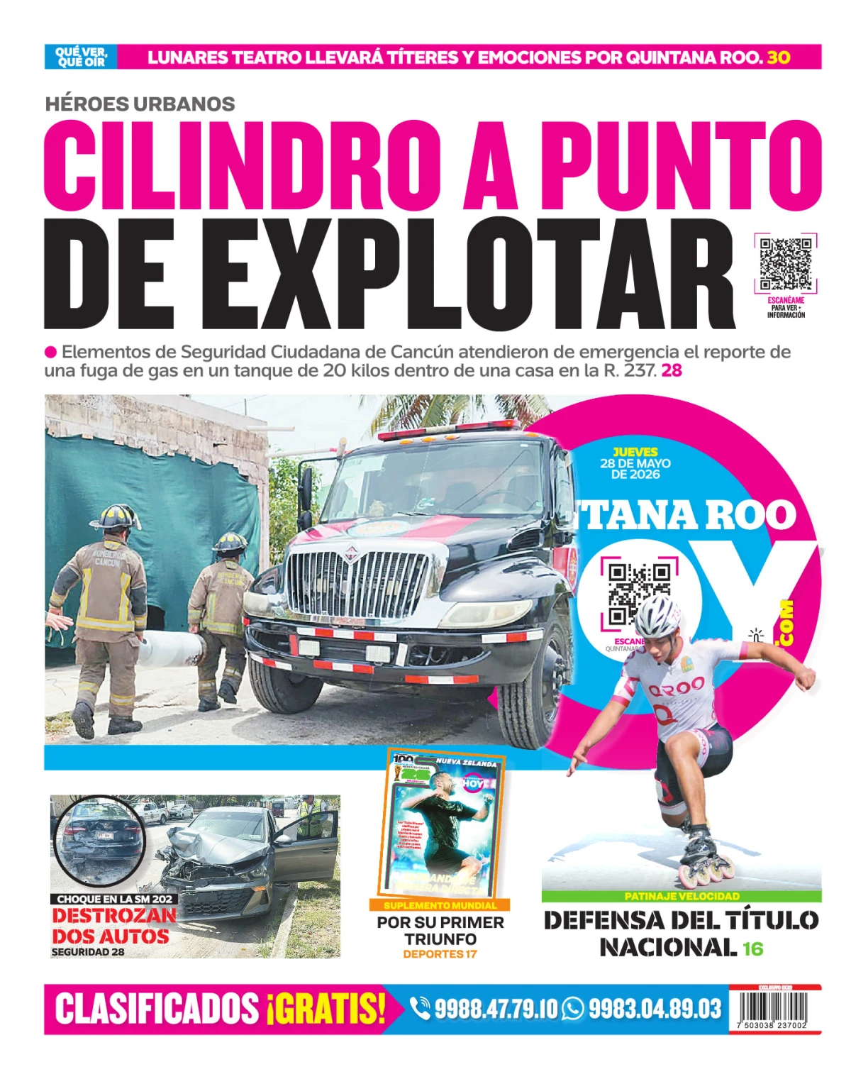 Portada de Quintana Roo Hoy (contraportada)