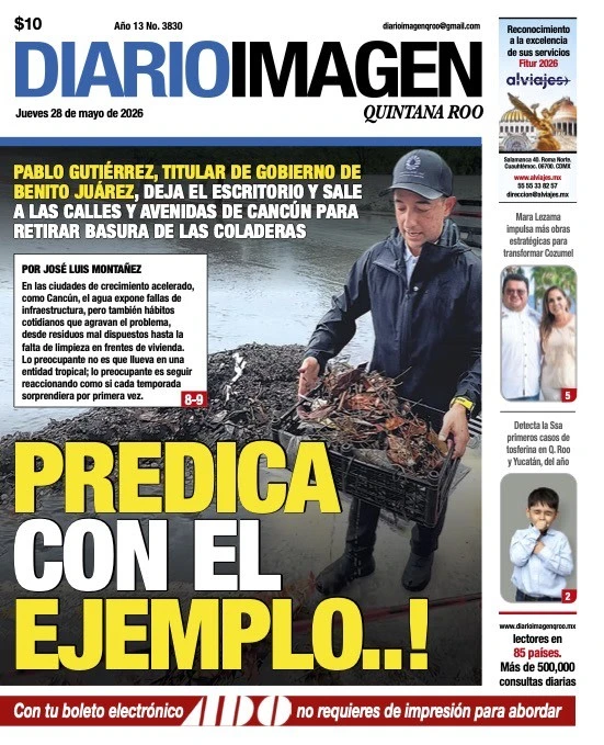 Portada de Diario Imagen Quintana Roo del jueves, 28 de mayo de 2026