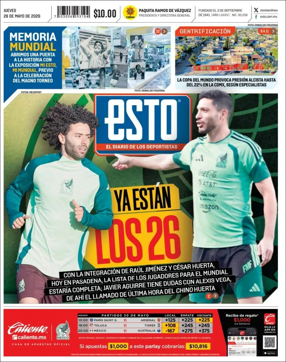 Portada de Esto del jueves, 28 de mayo de 2026