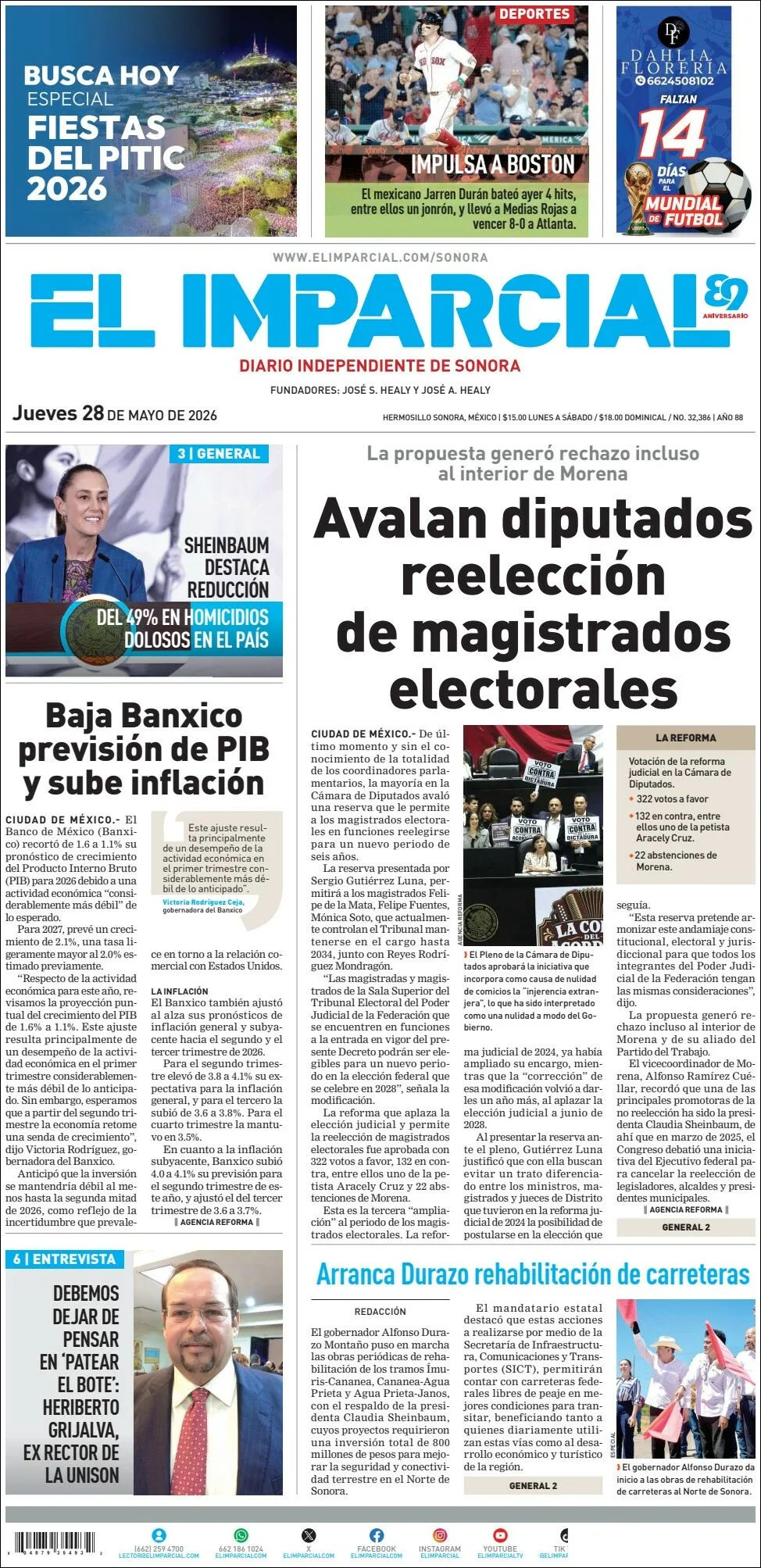 Portada de El Imparcial
