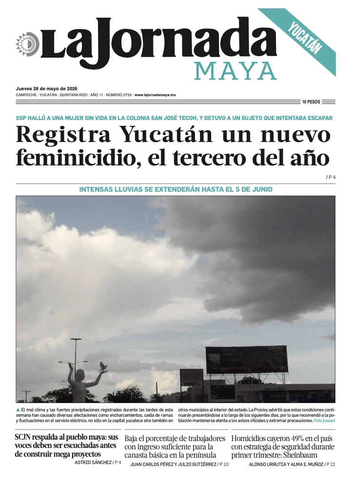 Portada de La Jornada Maya Yucatán del 2026-05-28