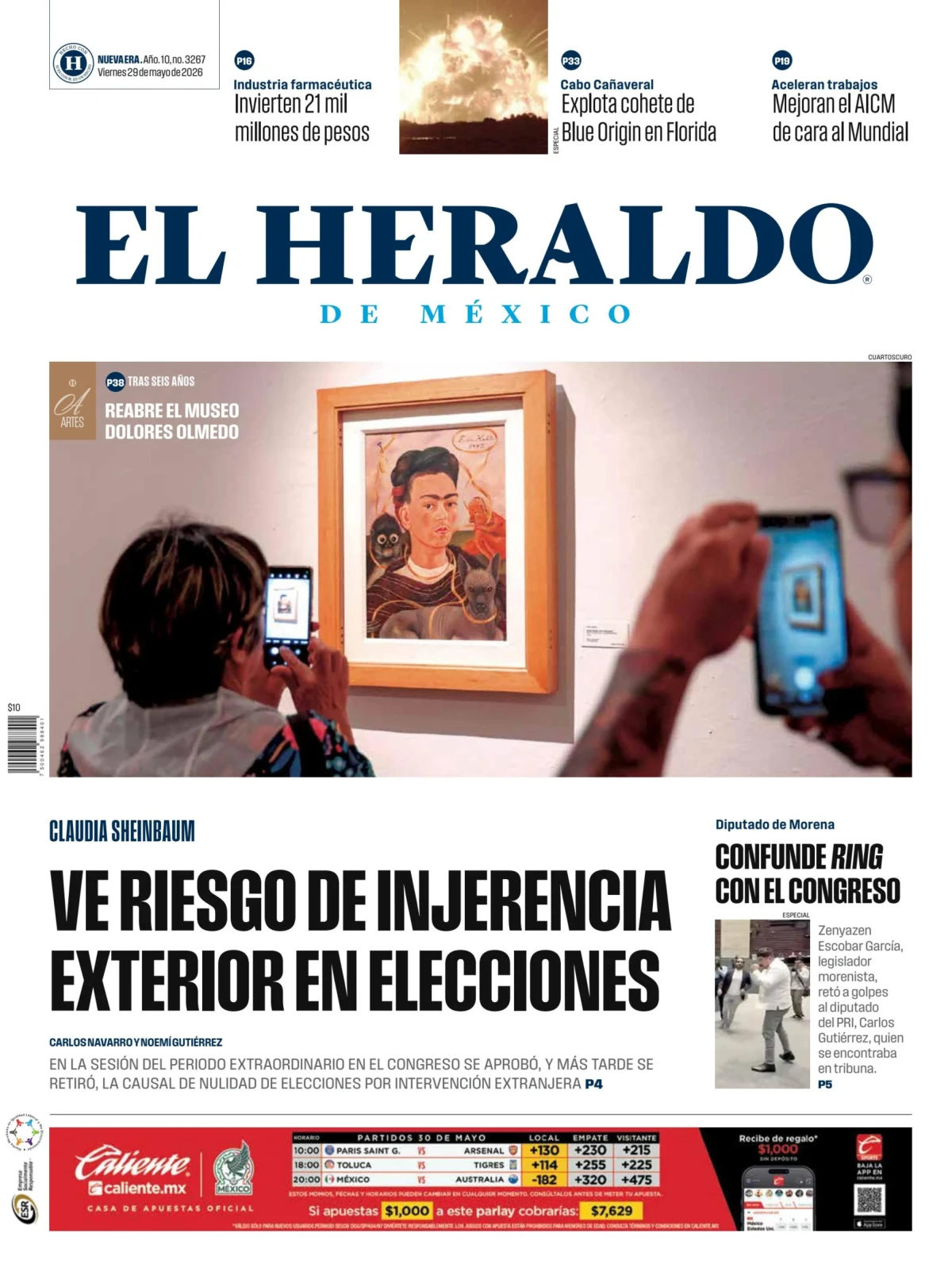 Portada de El Heraldo de Mexico