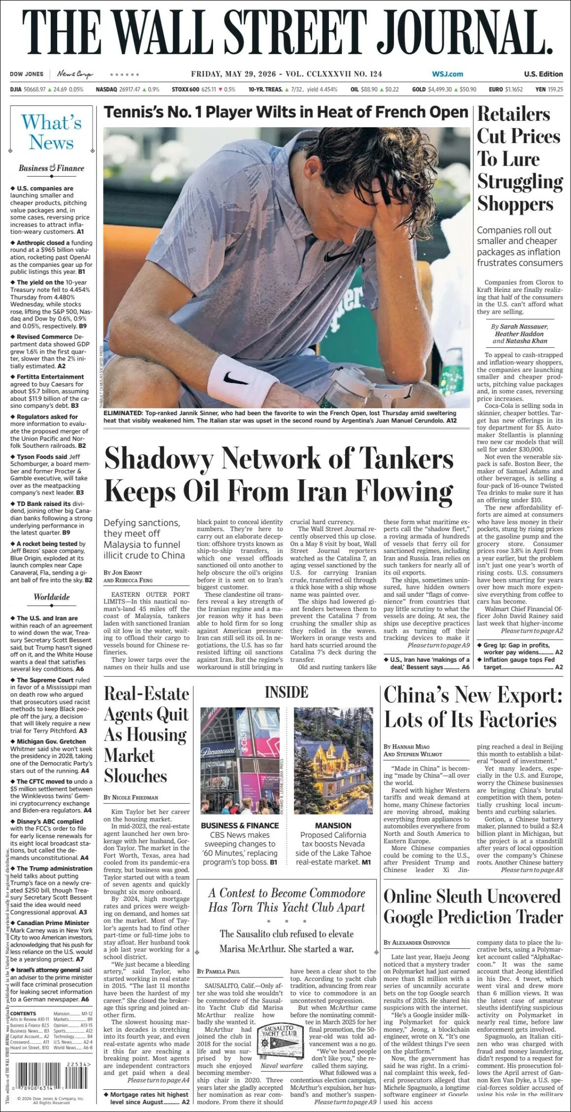 Portada de The Wall Street Journal