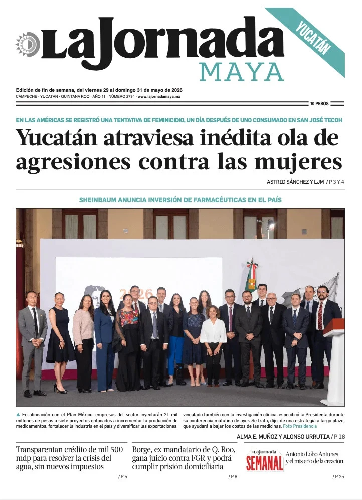 Portada de La Jornada Maya Yucatán del 2026-05-29