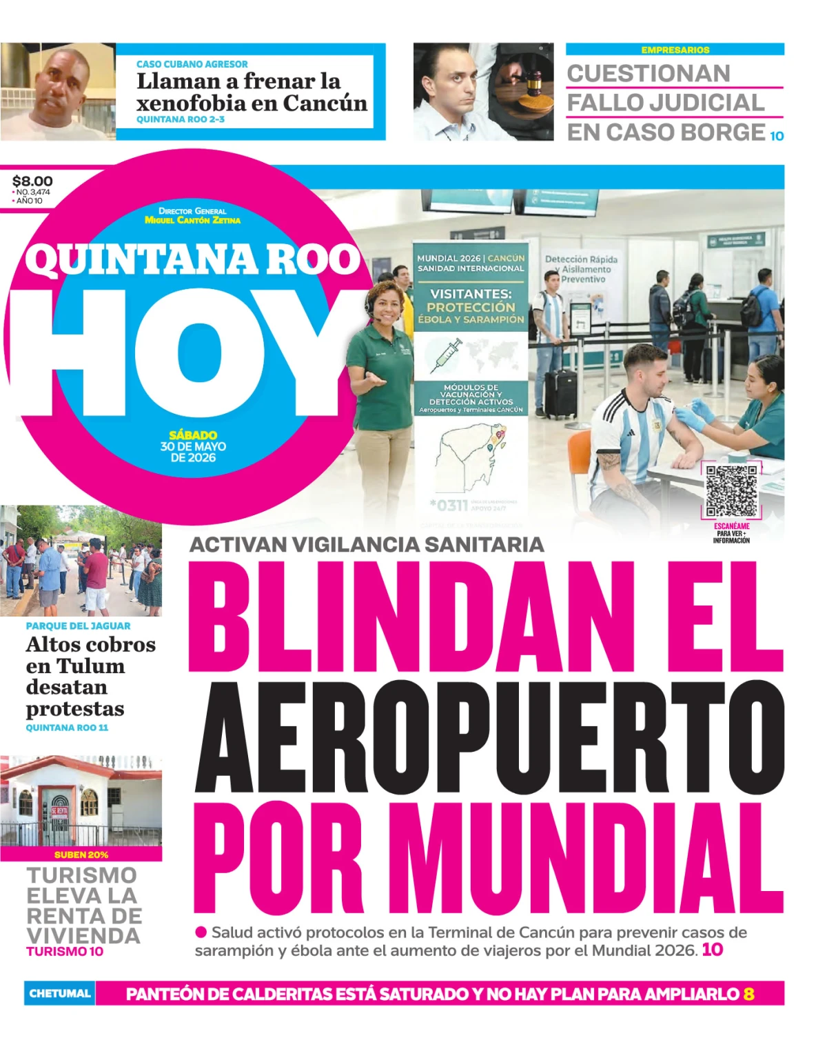 Portada de Quintana Roo Hoy (portada)
