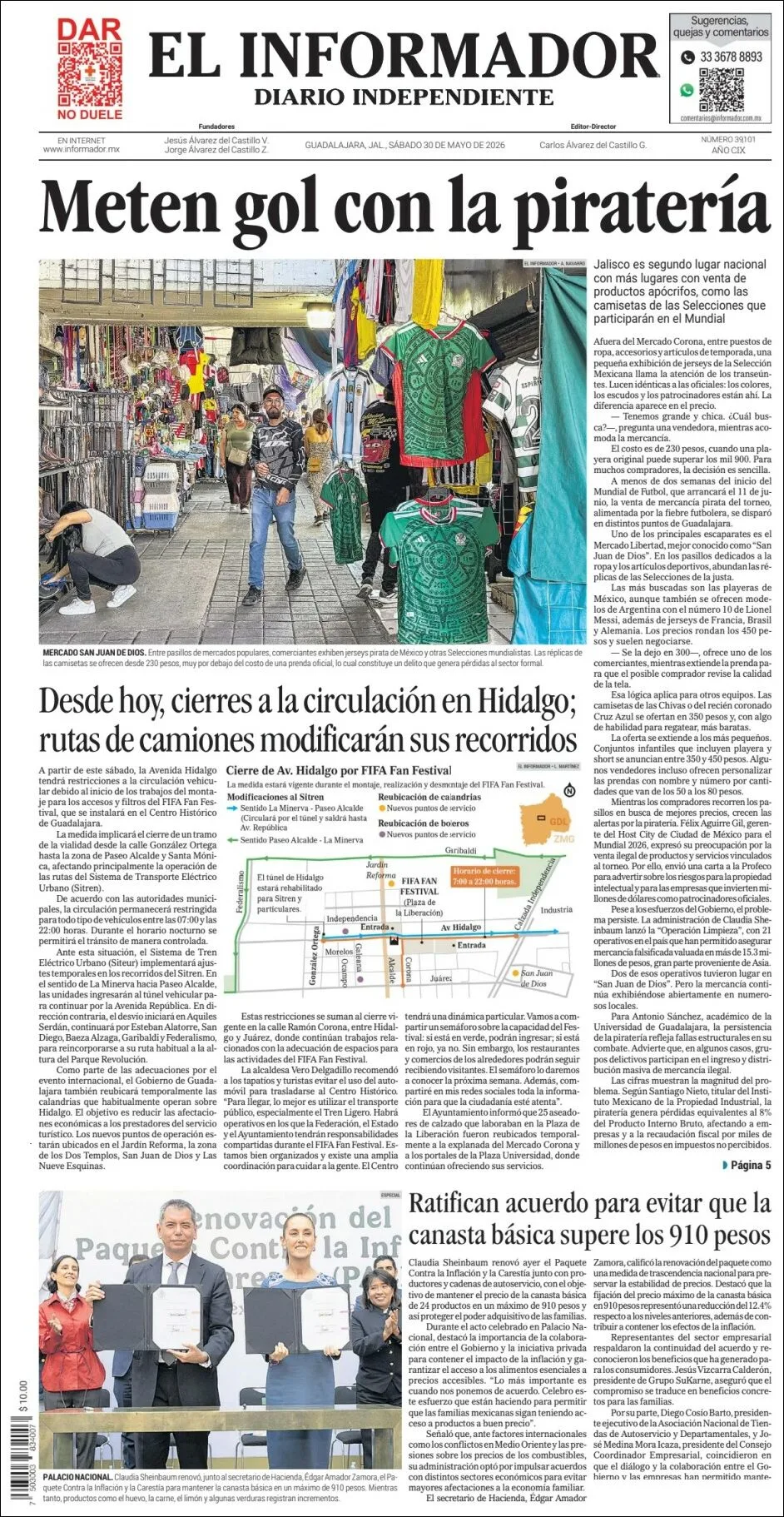 Portada de El Informador