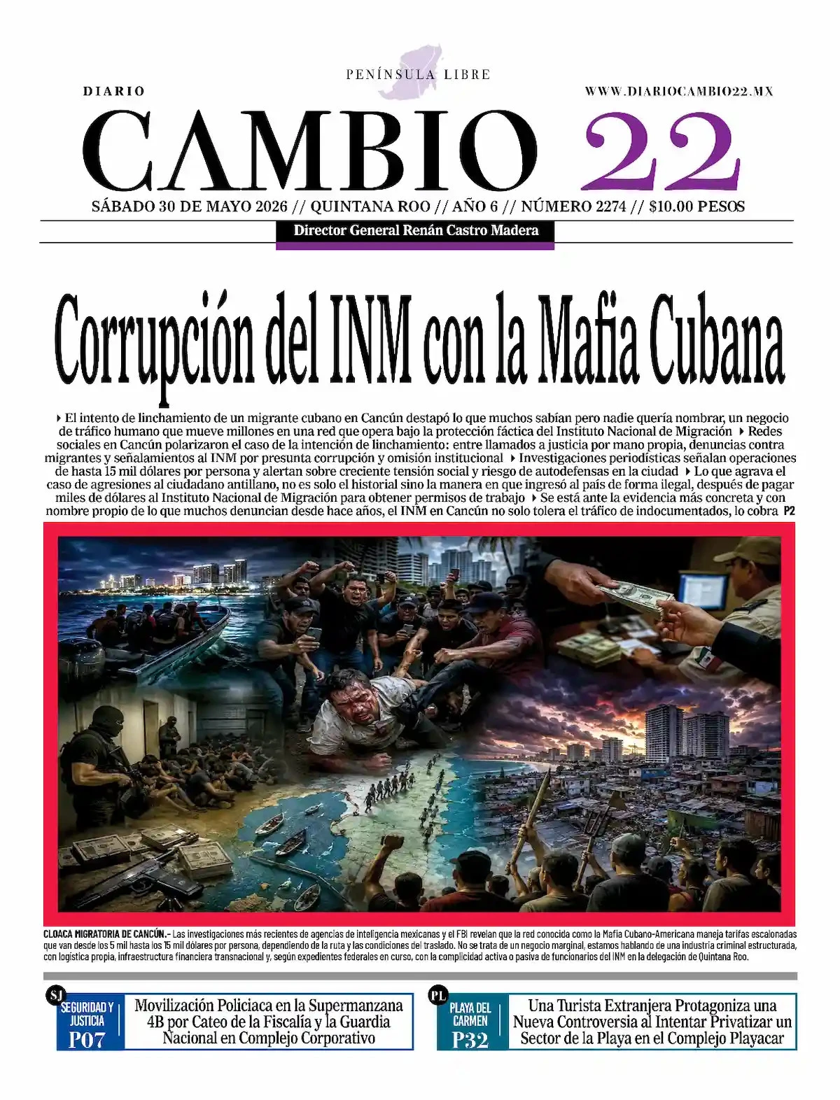 Portada de Diario Cambio 22 (portada)