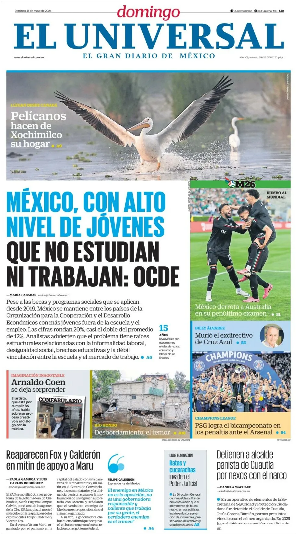 Portada de El Universal