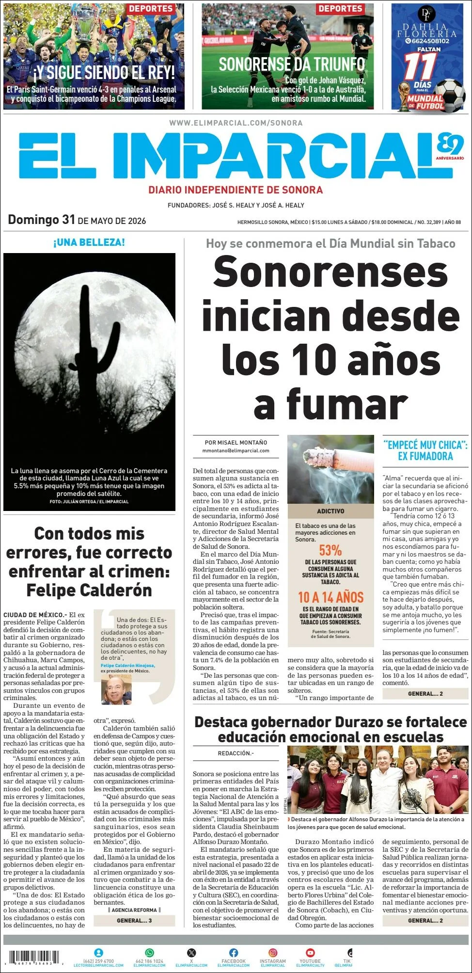 Portada de El Imparcial
