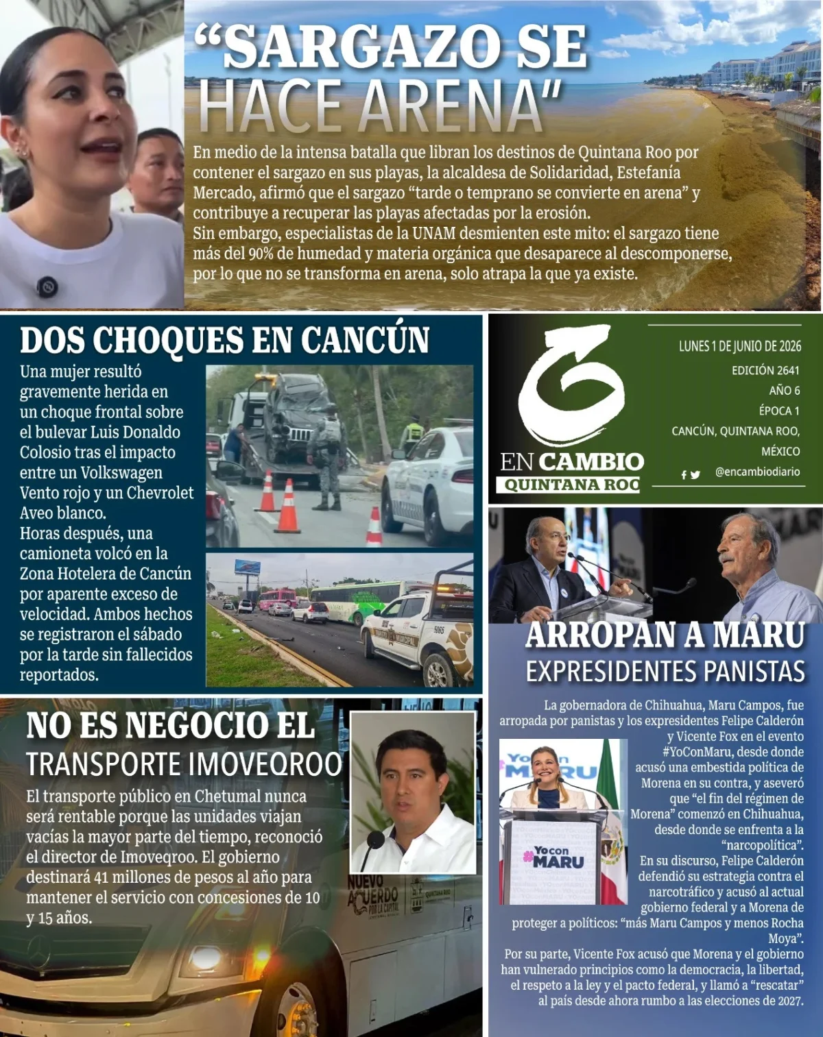 Portada de En Cambio - Quintana Roo (contraportada)