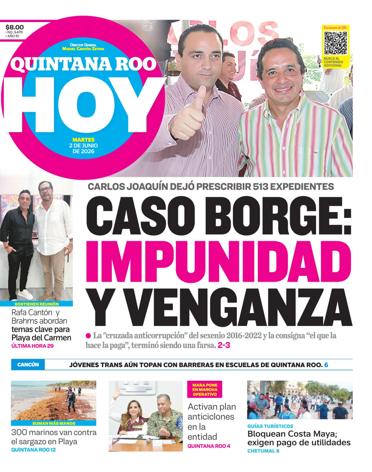 Portada de Quintana Roo Hoy (portada)