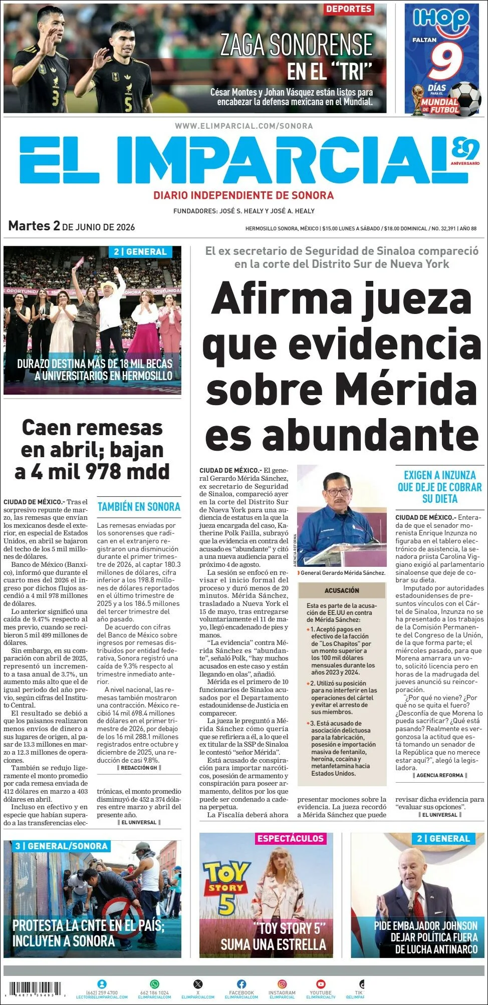 Portada de El Imparcial
