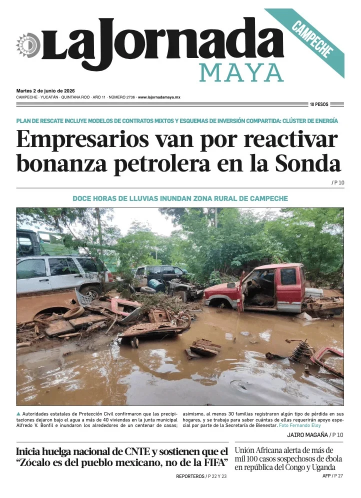 Portada de La Jornada Maya Campeche del 2026-06-02