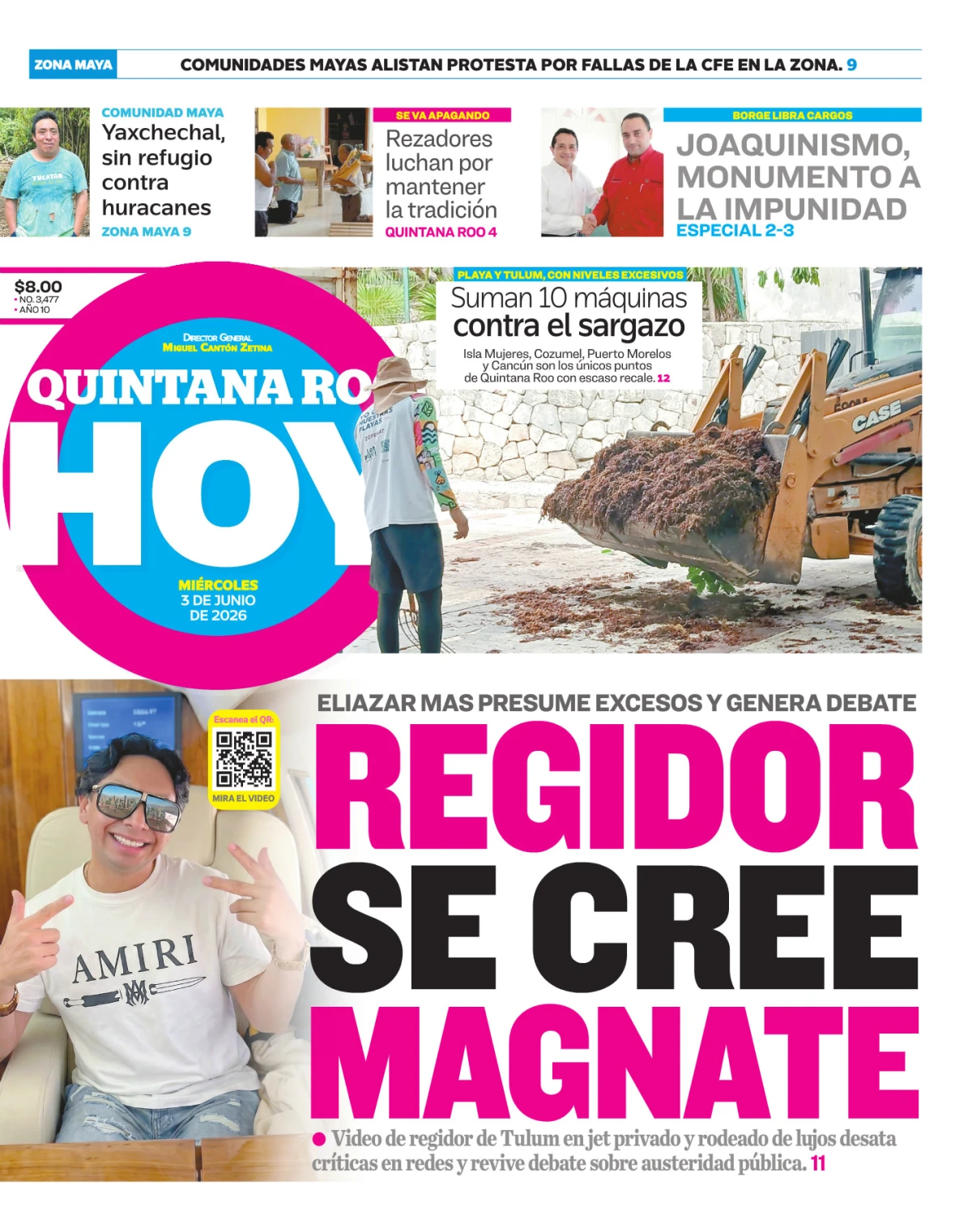 Portada de Quintana Roo Hoy (portada)