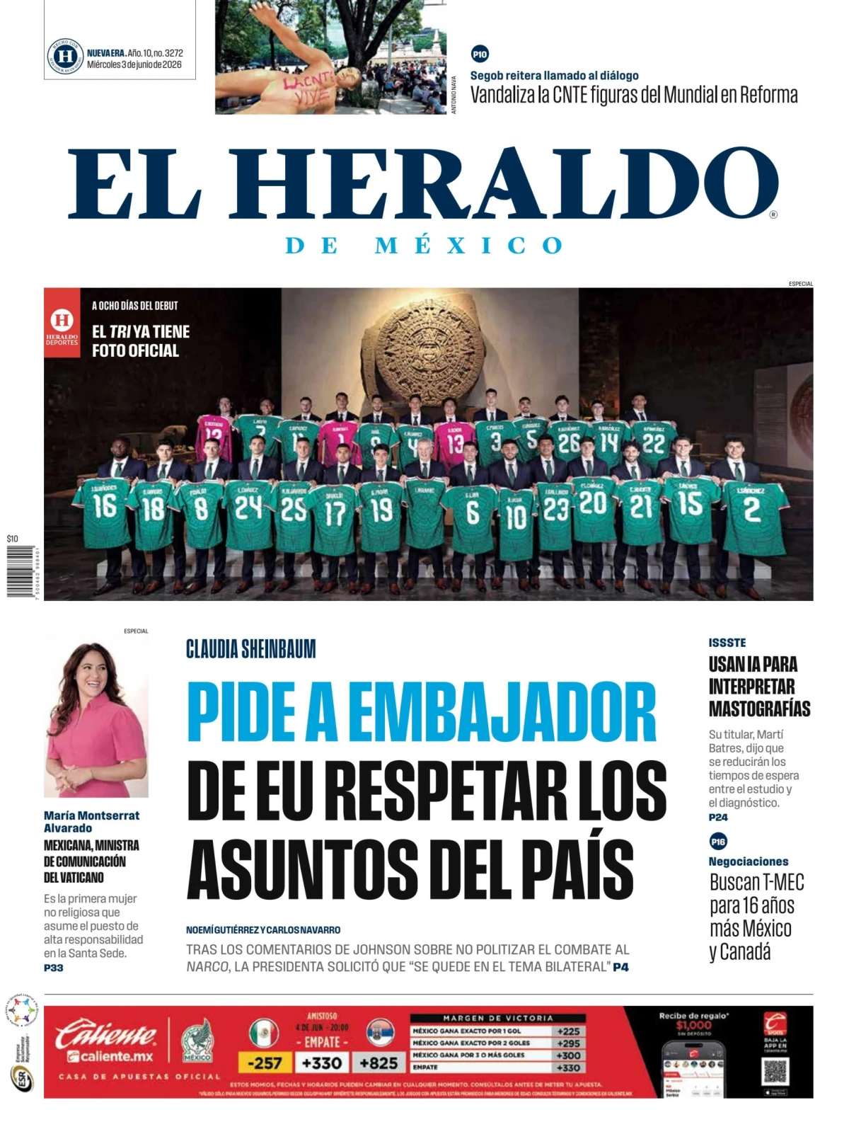 Portada de El Heraldo de Mexico