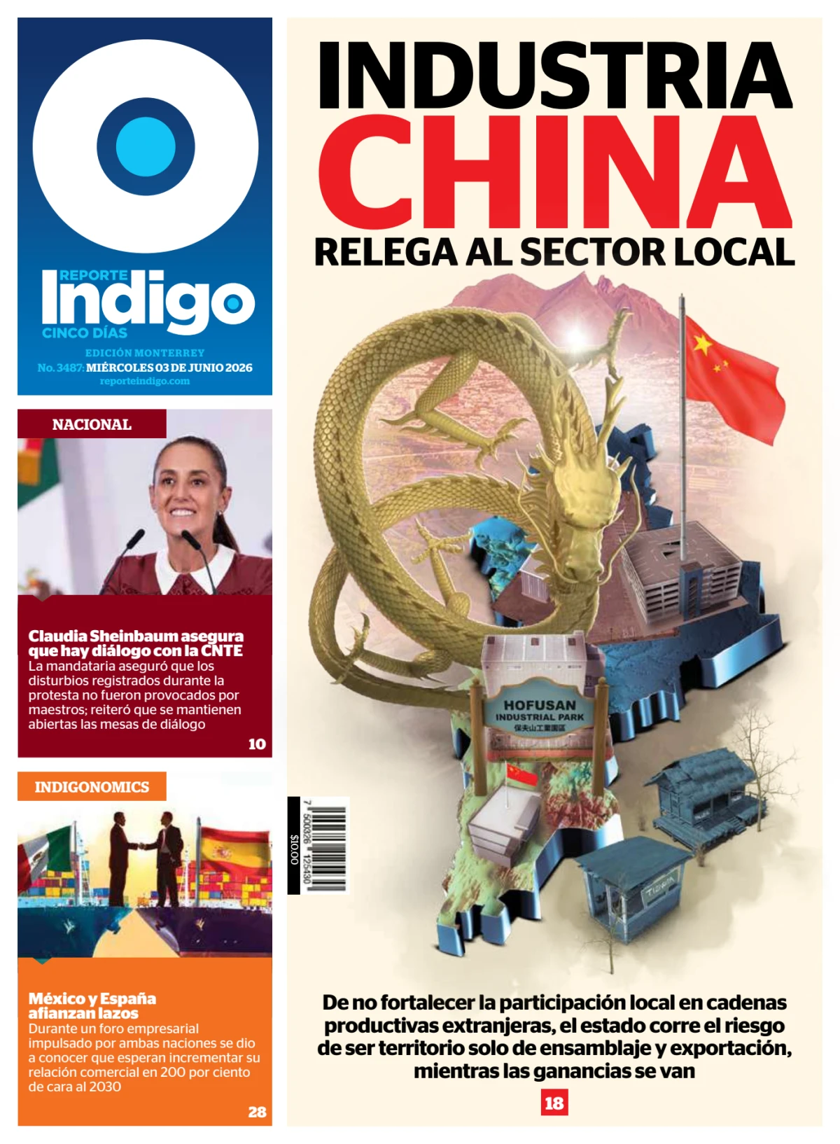 Portada de Reporte Indigo Monterrey del miércoles, 3 de junio de 2026