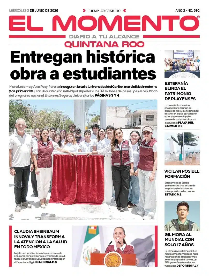 Portada de El Momento Quintana Roo del 2026-06-03