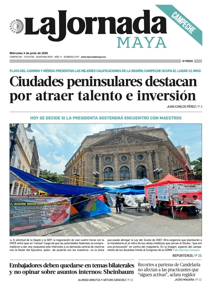 Portada de La Jornada Maya Campeche del 2026-06-03