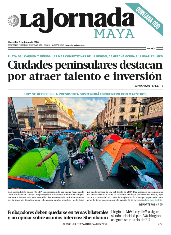 Portada de La Jornada Maya Quintana Roo del 2026-06-03