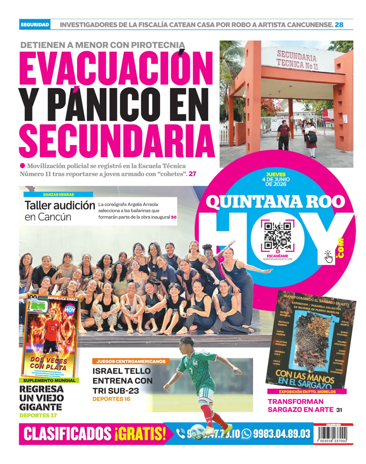 Portada de Quintana Roo Hoy (contraportada)