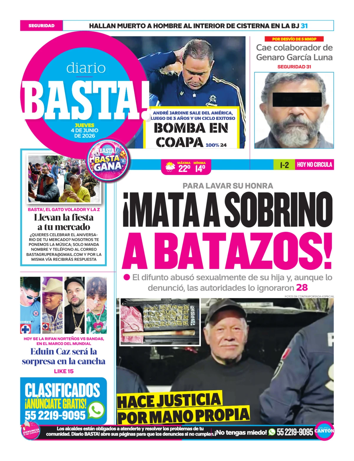 Portada de Basta! (contraportada)