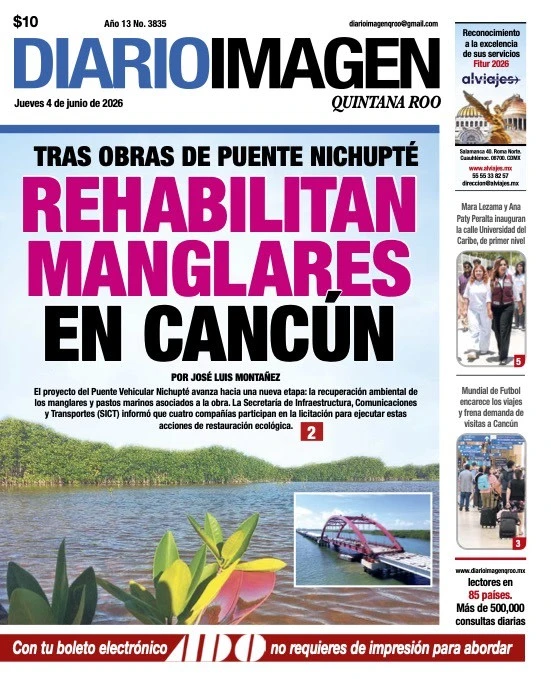 Portada de Diario Imagen Quintana Roo del jueves, 4 de junio de 2026