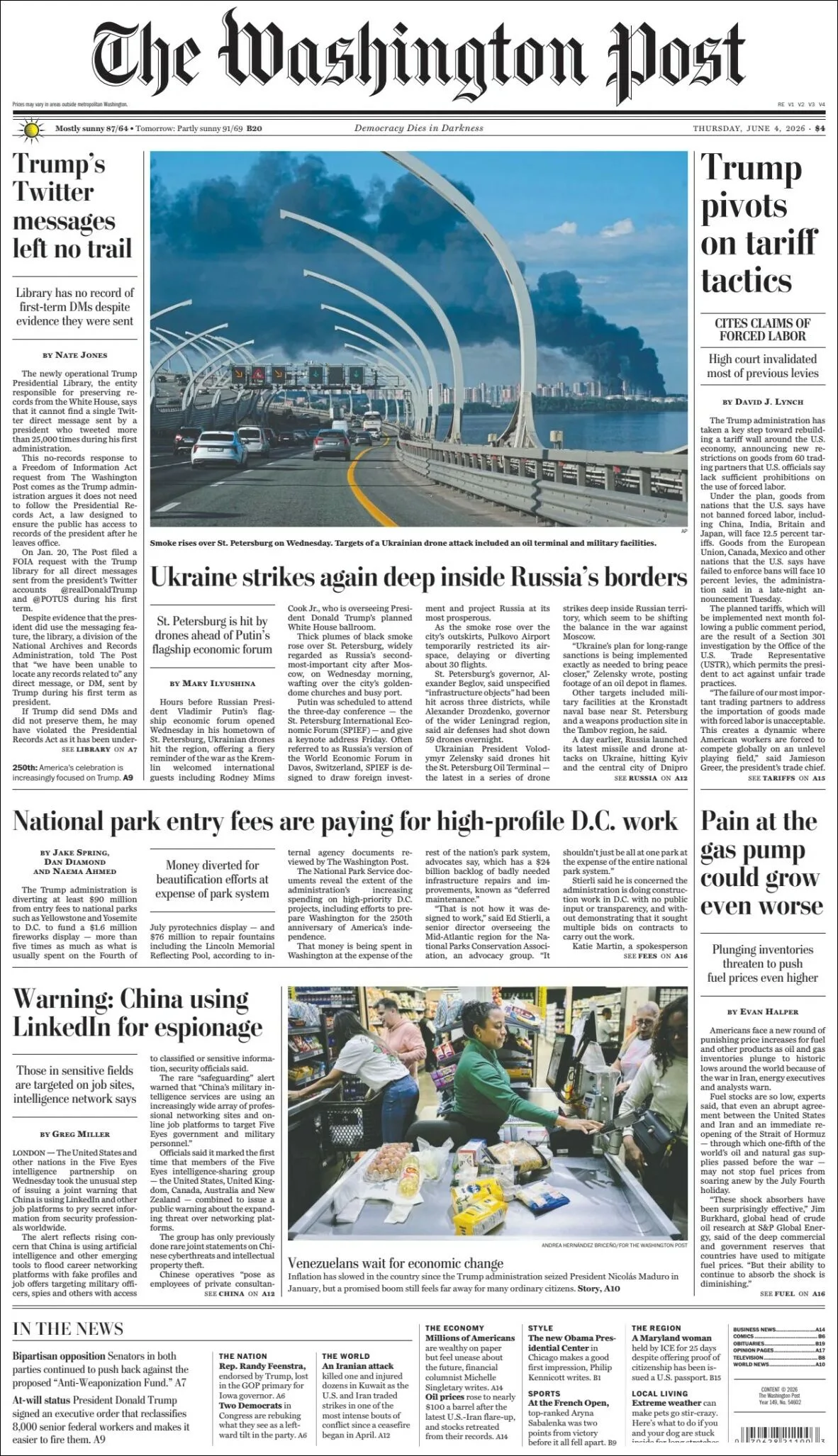 Portada de The Washington Post del 2026-06-05