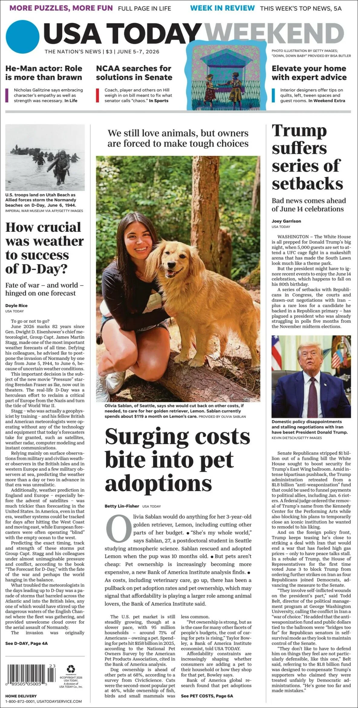 Portada de Usa Today