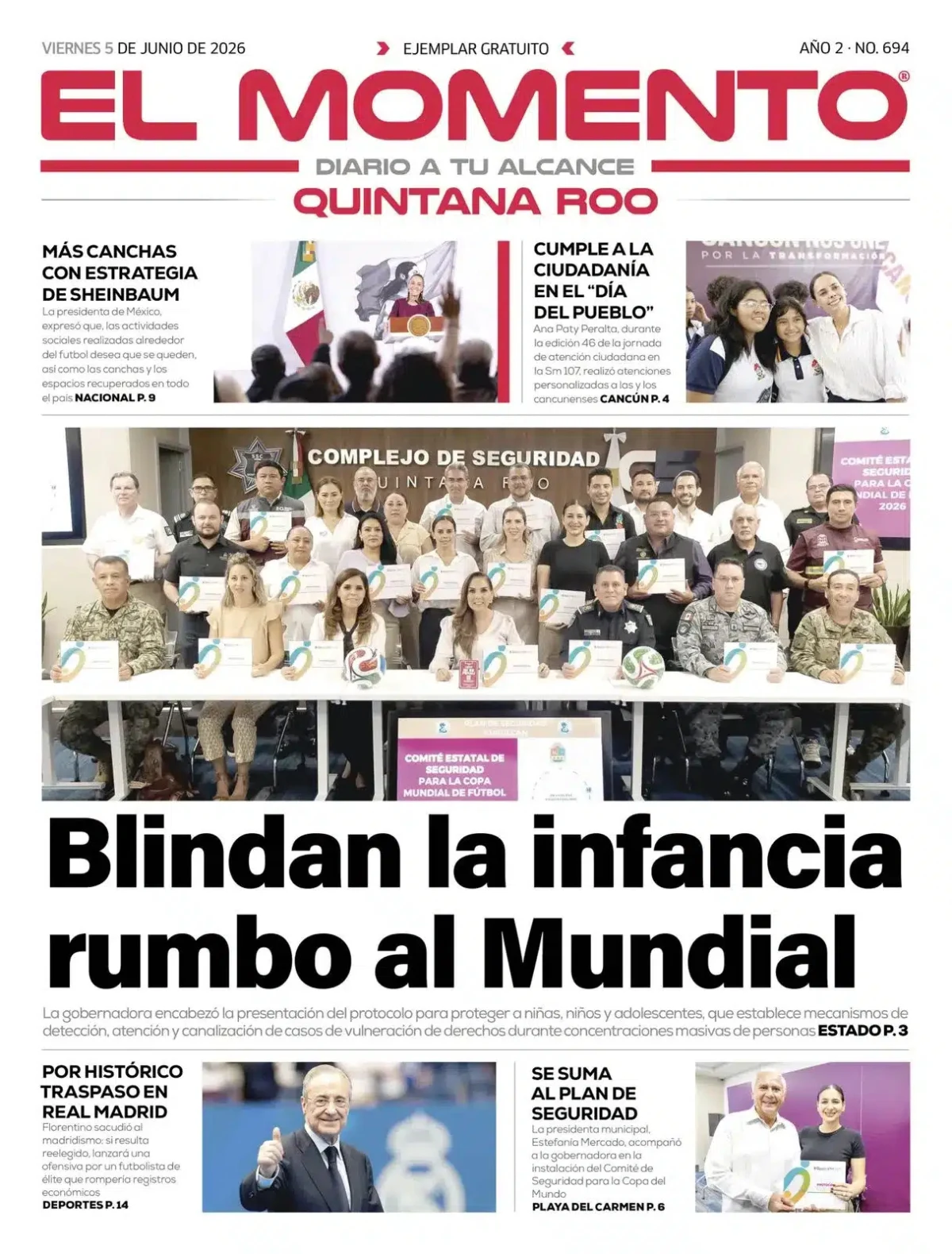 Portada de El Momento Quintana Roo del 2026-06-05