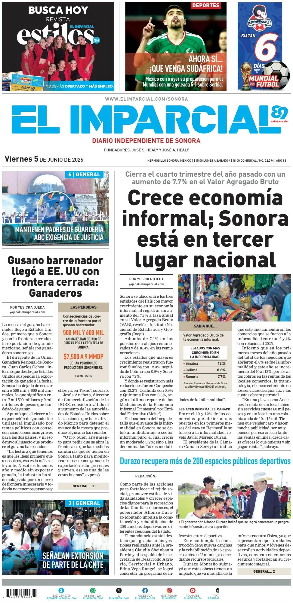 Portada de El Imparcial