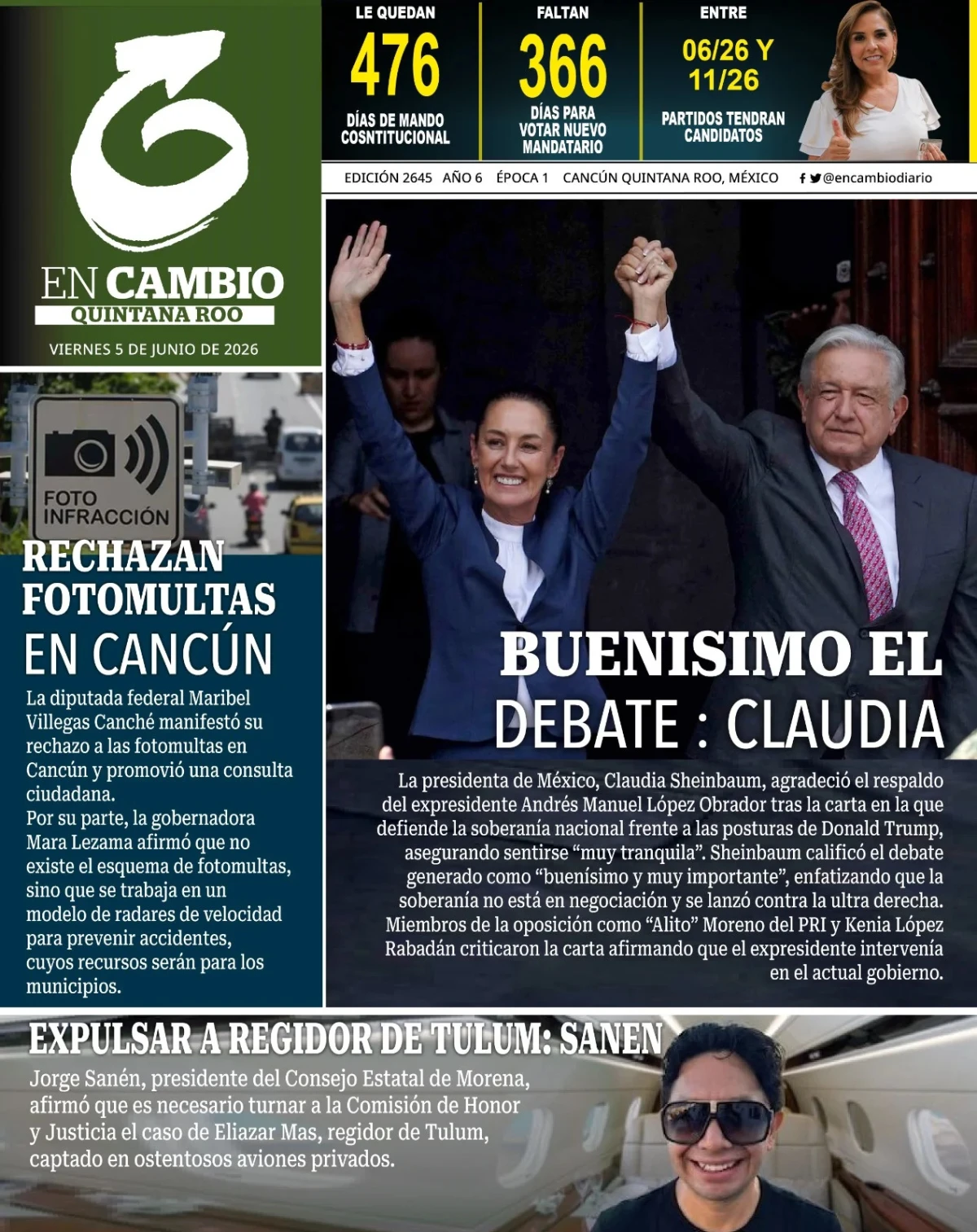 Portada de En Cambio - Tabasco (portada) del 2026-06-05