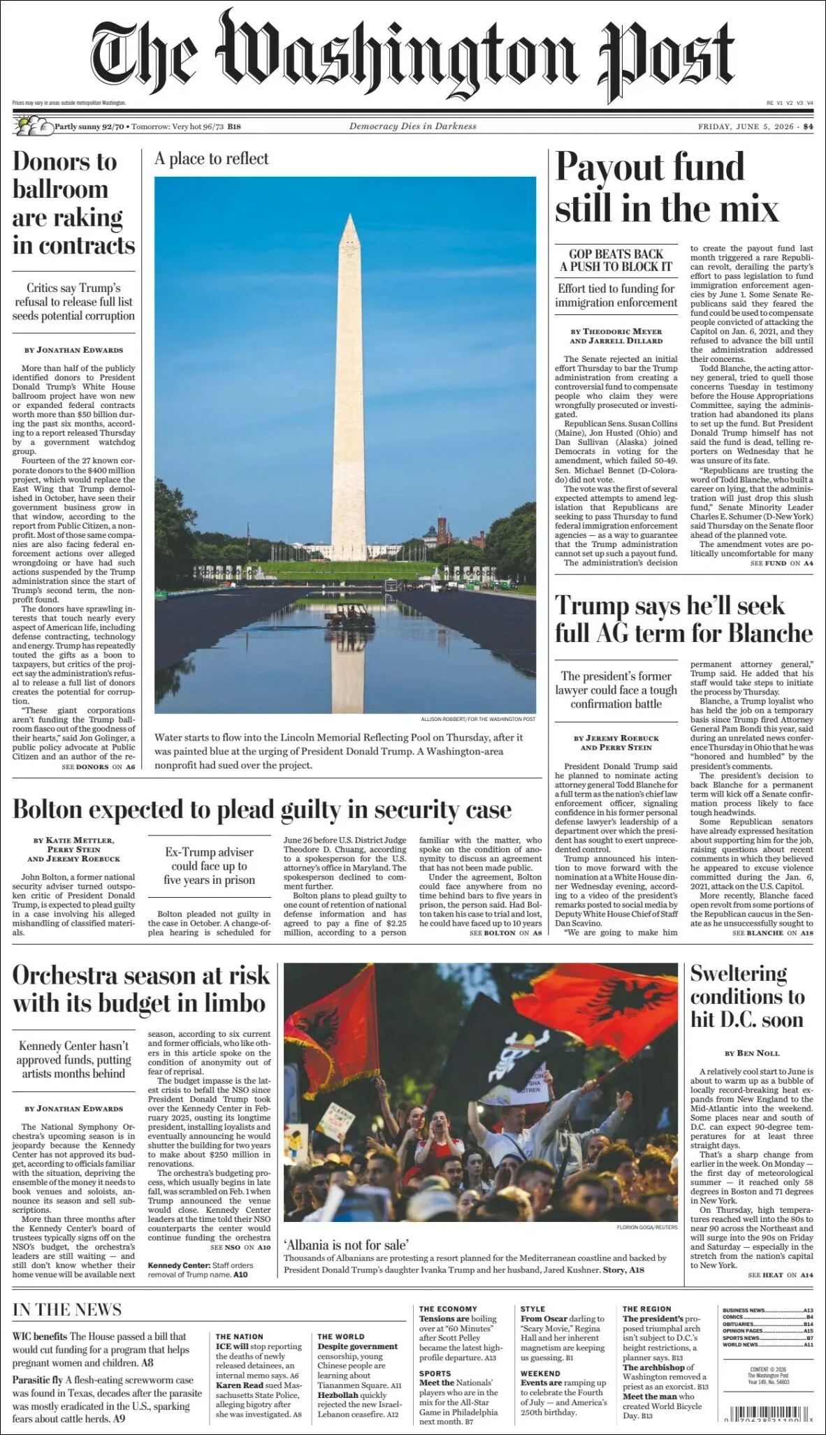 Portada de The Washington Post