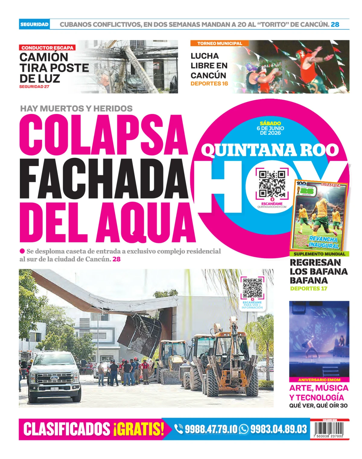 Portada de Quintana Roo Hoy (contraportada)