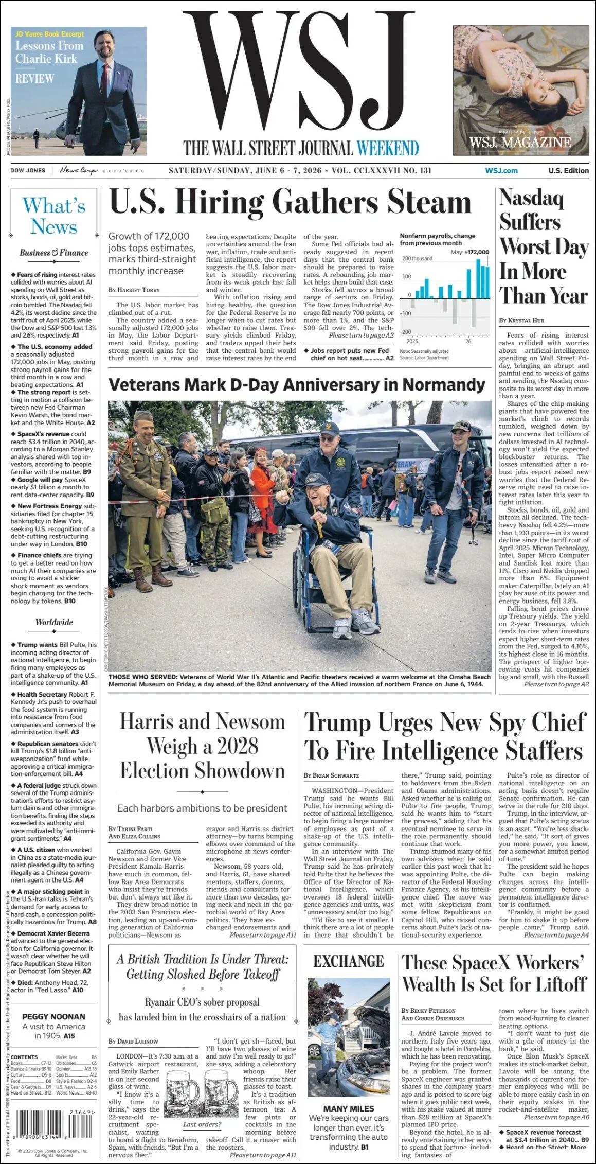Portada de The Wall Street Journal