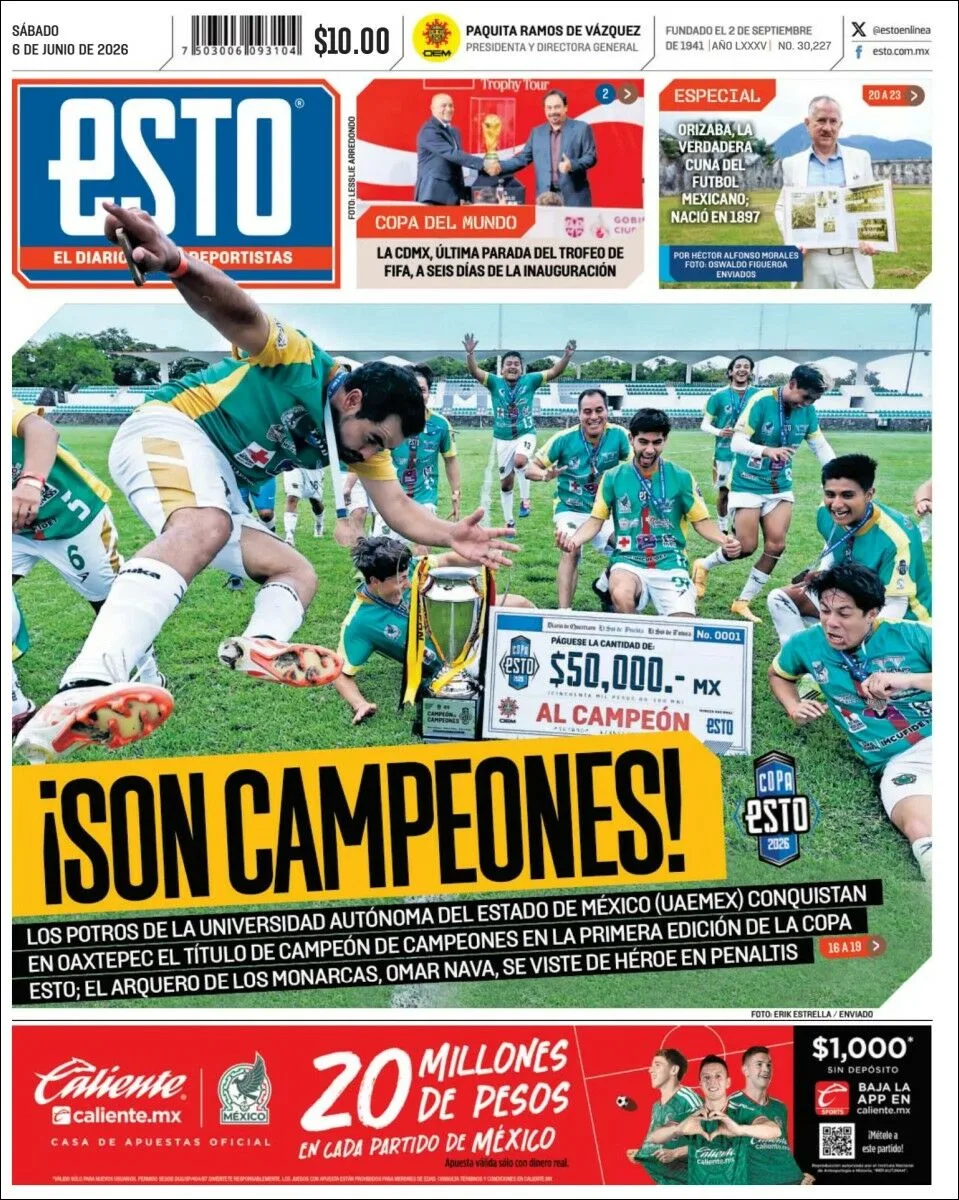 Portada de Esto del sábado, 6 de junio de 2026