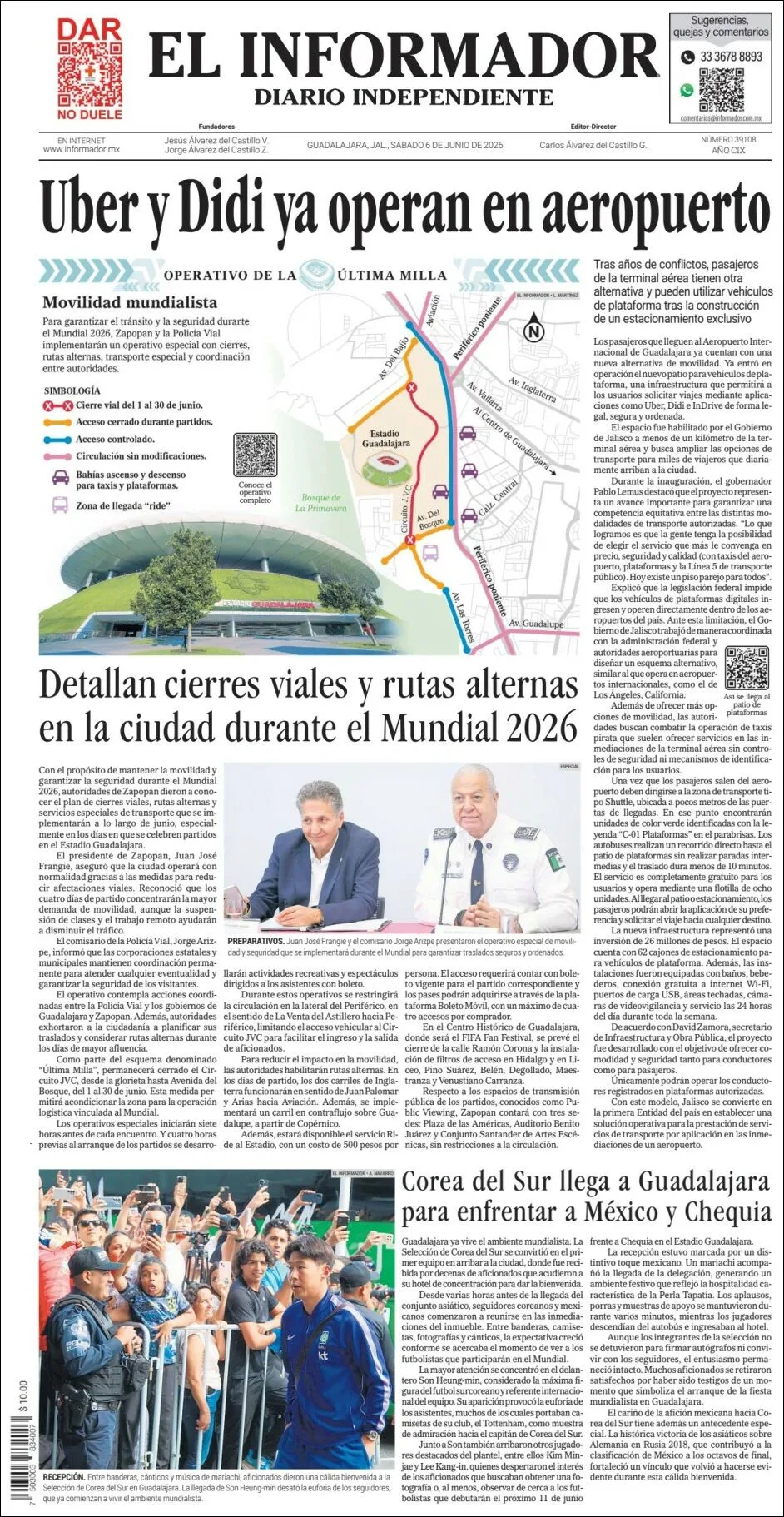 Portada de El Informador