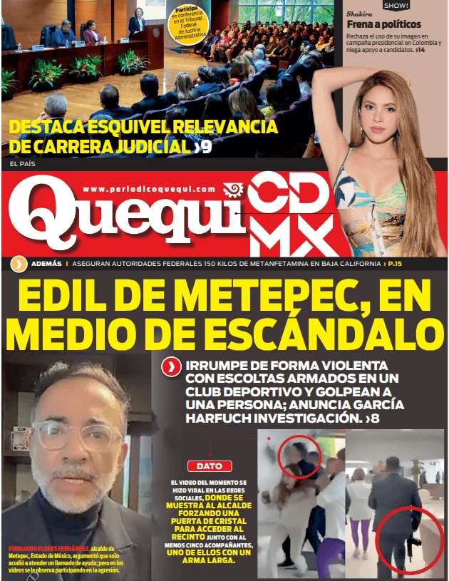Portada de Quequi CDMX (contraportada) del sábado, 6 de junio de 2026