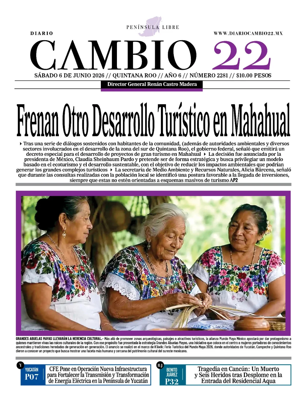 Portada de Diario Cambio 22 (portada)
