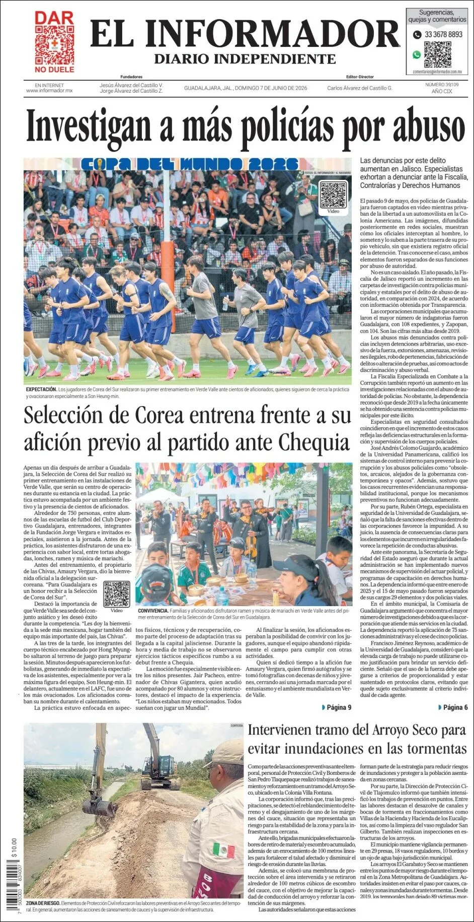Portada de El Informador
