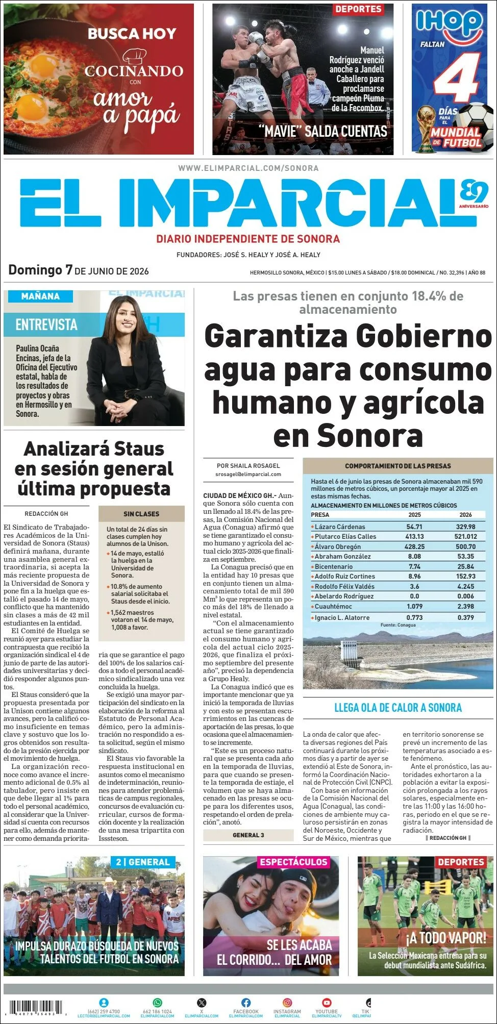 Portada de El Imparcial