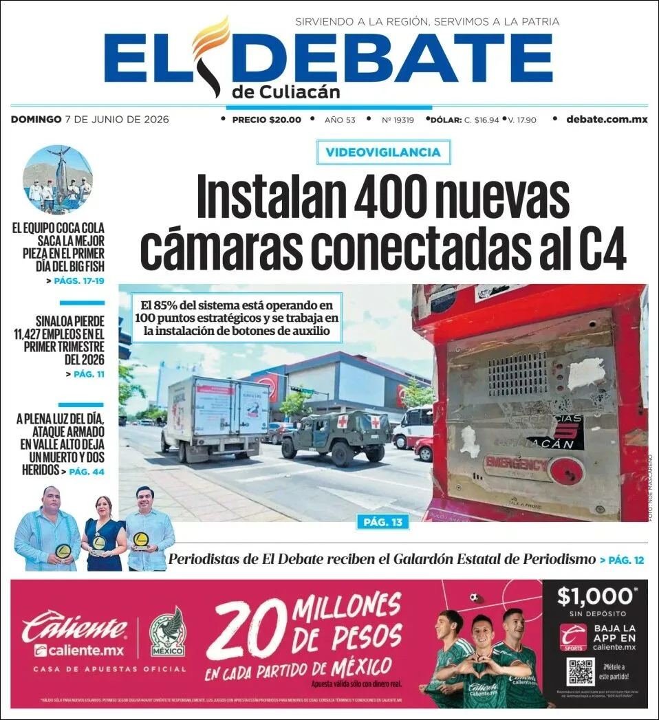 Portada de El Debate de Culiacan