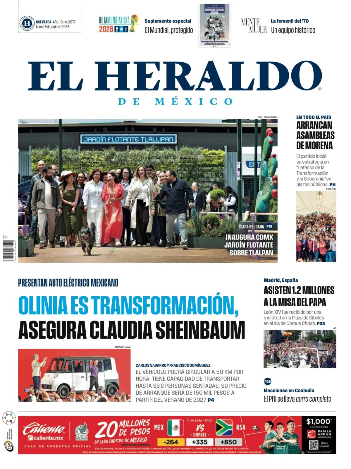 Portada de El Heraldo de Mexico