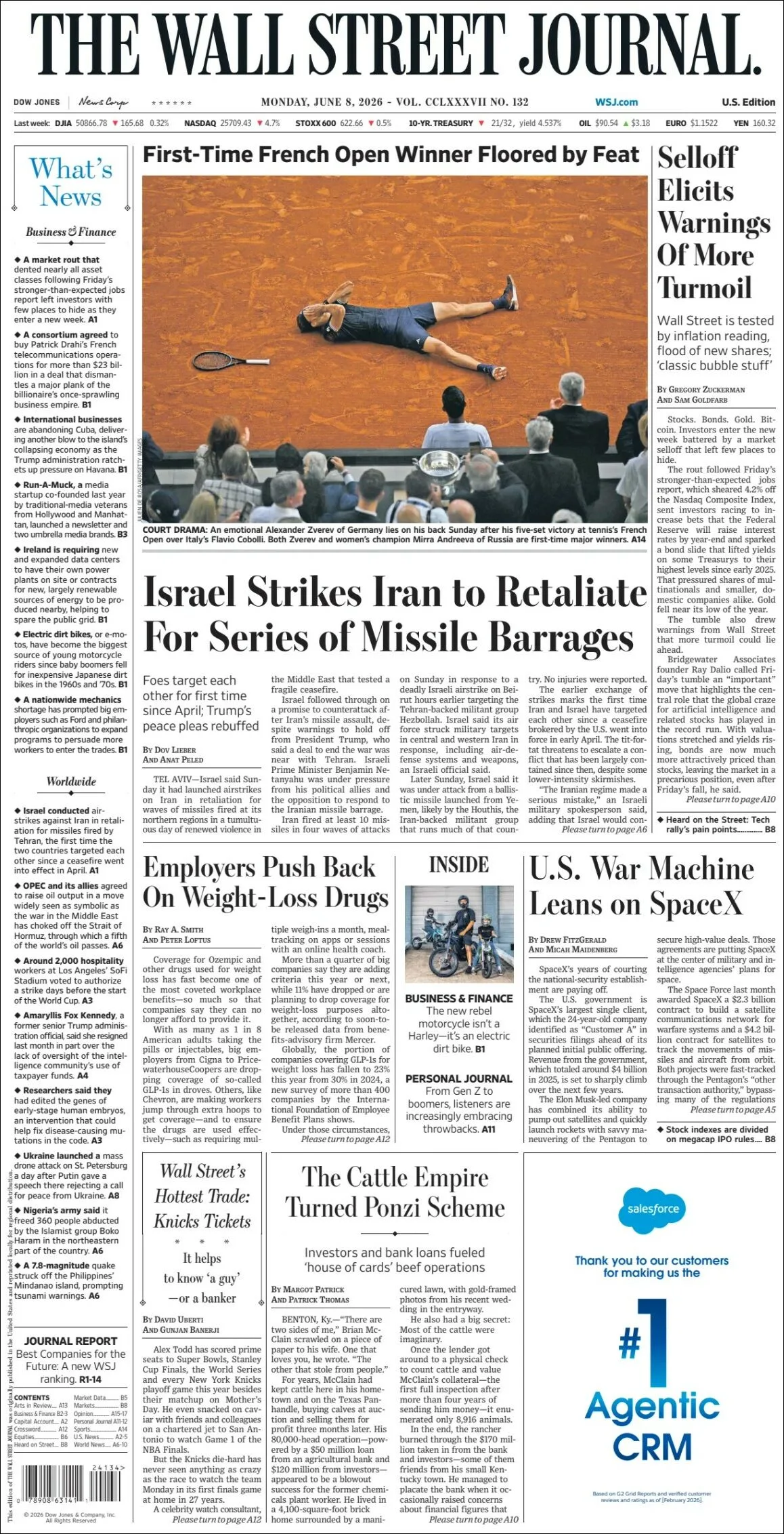 Portada de The Wall Street Journal