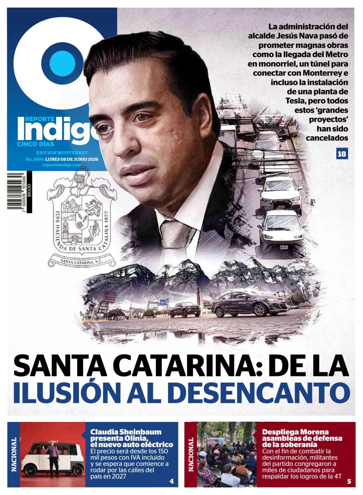 Portada de Reporte Indigo Monterrey del lunes, 8 de junio de 2026