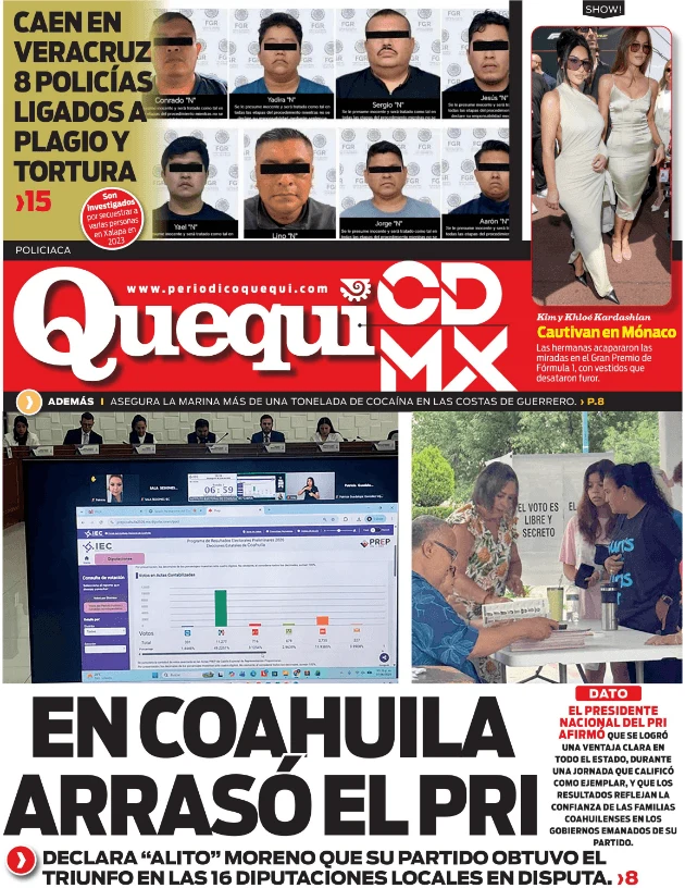 Portada de Quequi CDMX (contraportada) del lunes, 8 de junio de 2026