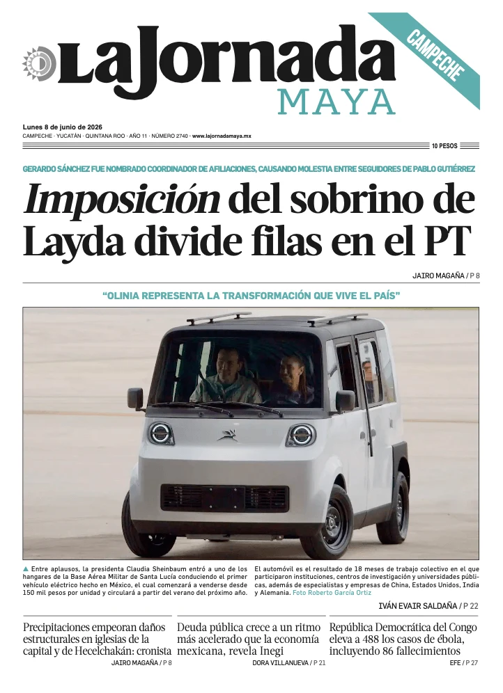 Portada de La Jornada Maya Campeche del 2026-06-08