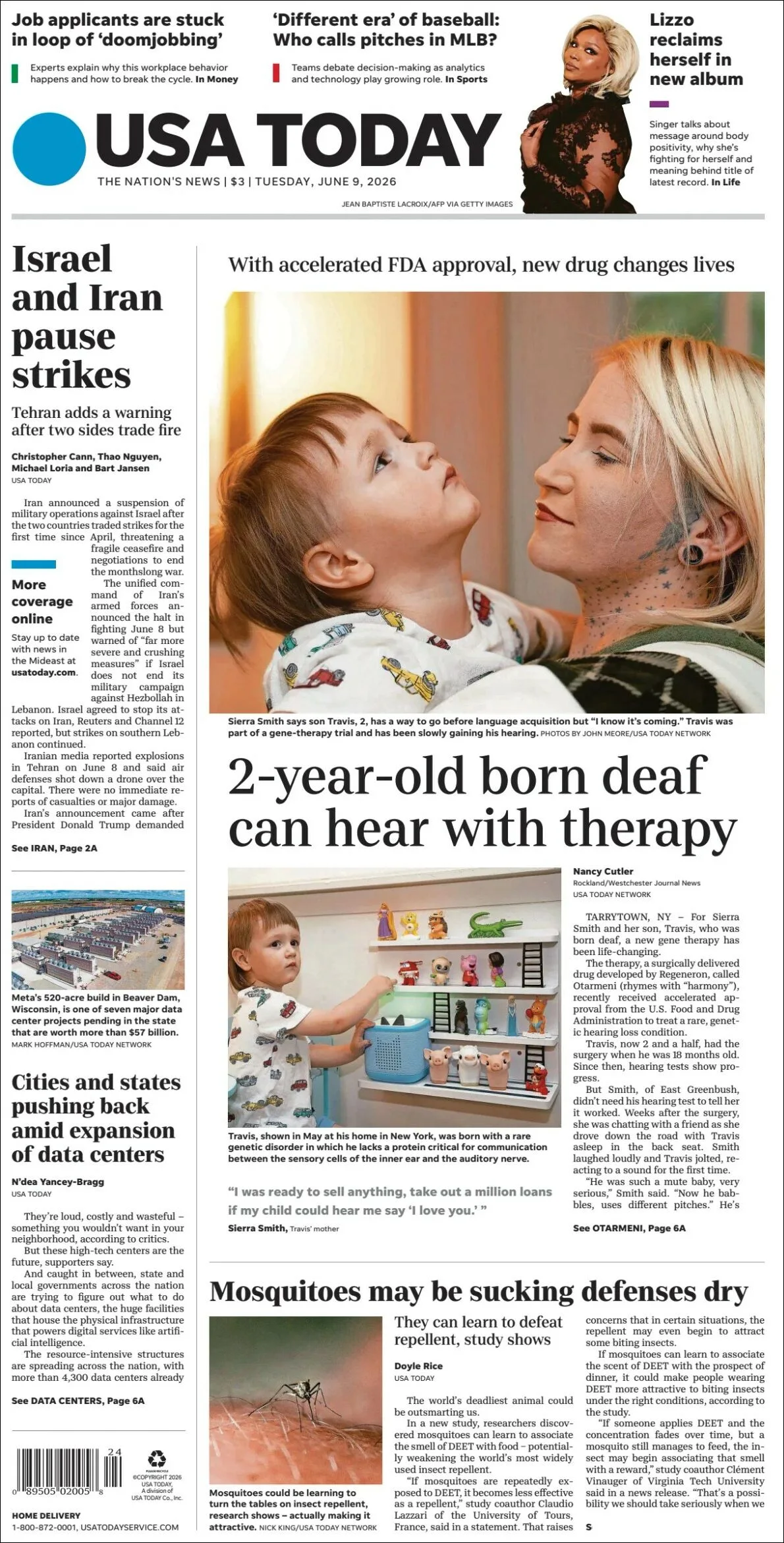 Portada de Usa Today