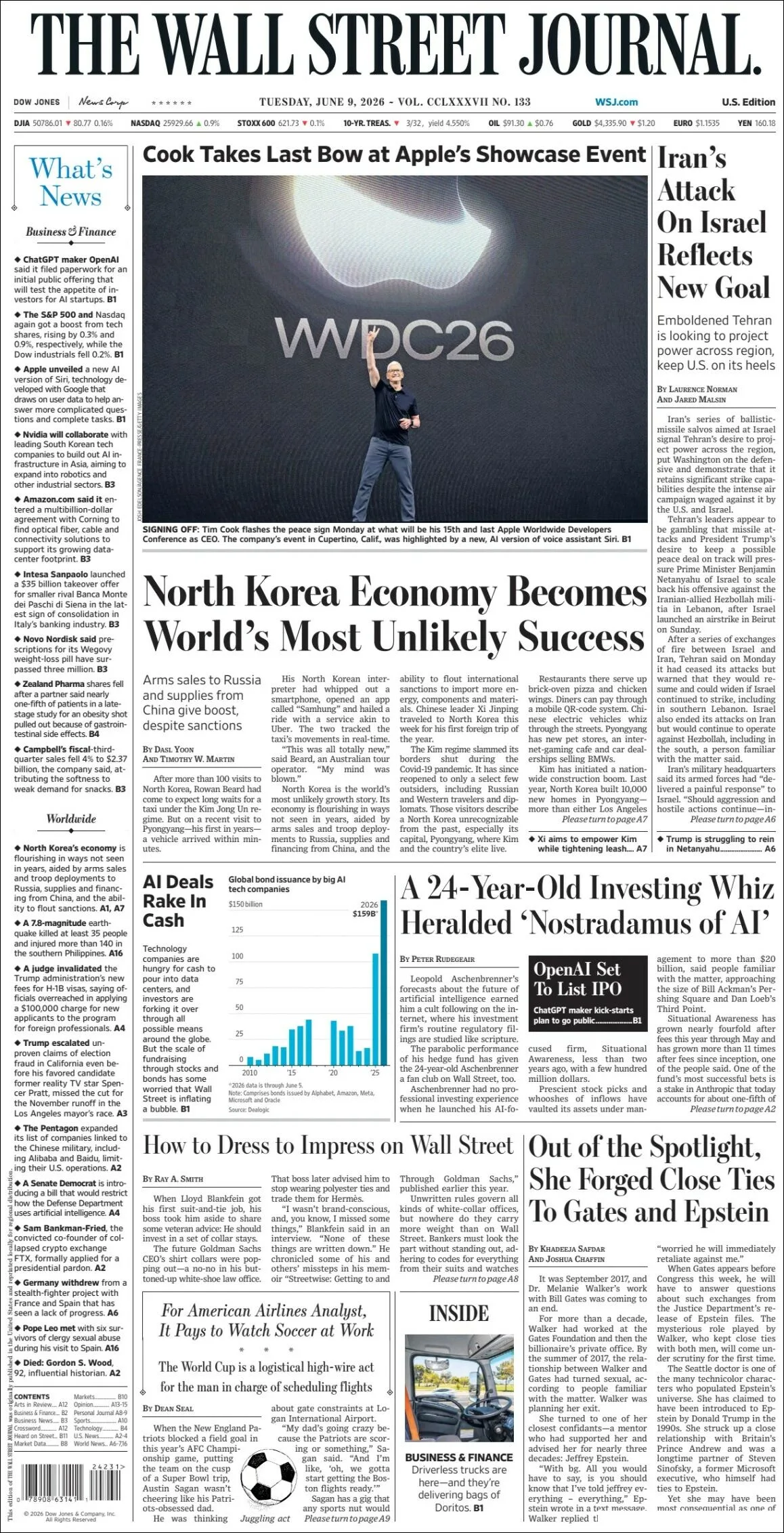 Portada de The Wall Street Journal